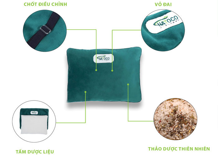 Gối thảo dược Hatoco chính hãng chuyên điều trị mất ngủ, đau mỏi vai gáy